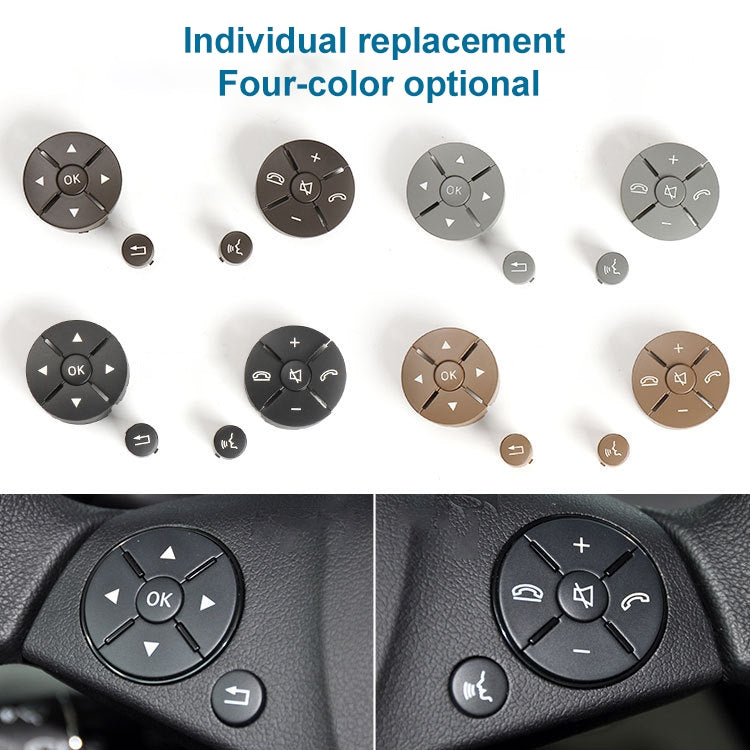 Car Right Side Steering Wheel Switch Buttons Panel for Mercedes-Benz W204 2007-2014, Left Driving(Black)
