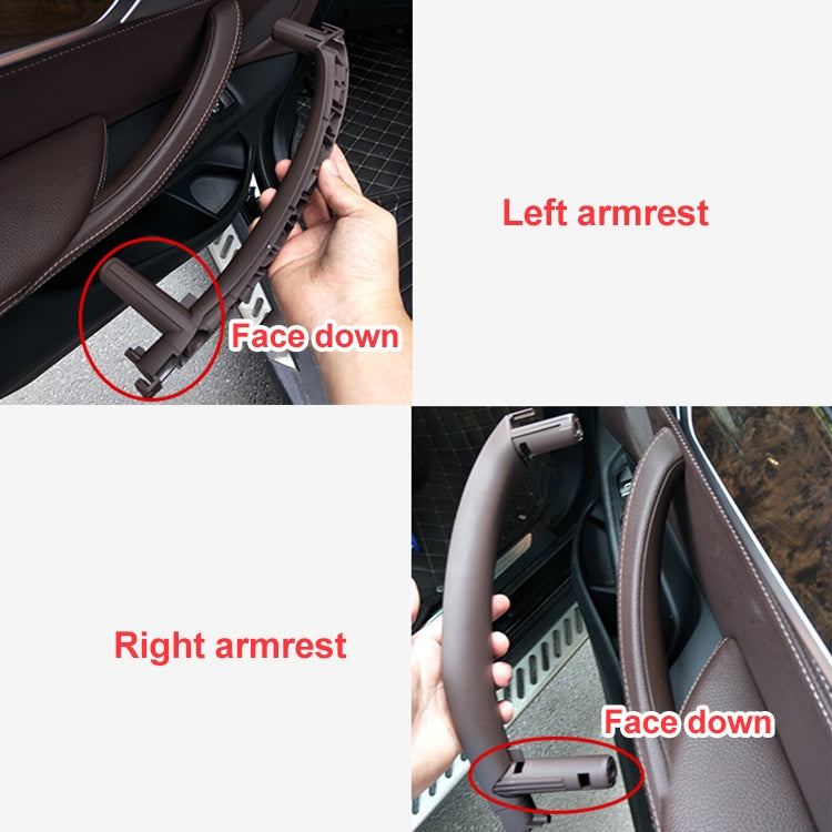 Car Left Side Inside Doors Handle Pull Trim Cover for BMW X5 / X6, Left Driving (Black)