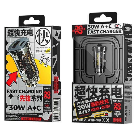 WK WP-C41 Vanguard Series 30W USB + Type-C Car Charger