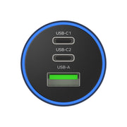 MOMAX UC17E 100W USB-C / Type-C x 2 + USB Three Ports Car Charger