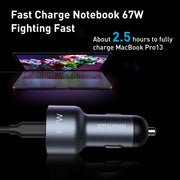 MOMAX UC16E 67W USB-C / Type-C + USB Dual Ports Car Charger