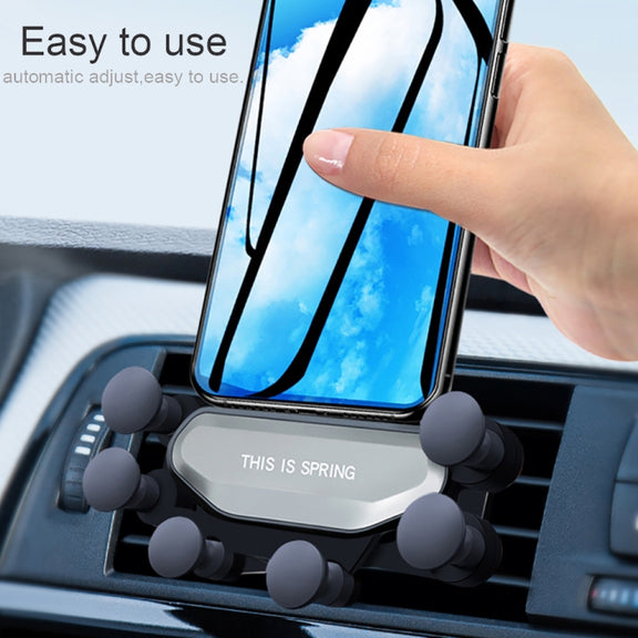 Car Air Outlet Six-claw Gravity Mobile Phone Holder Bracket (Black)