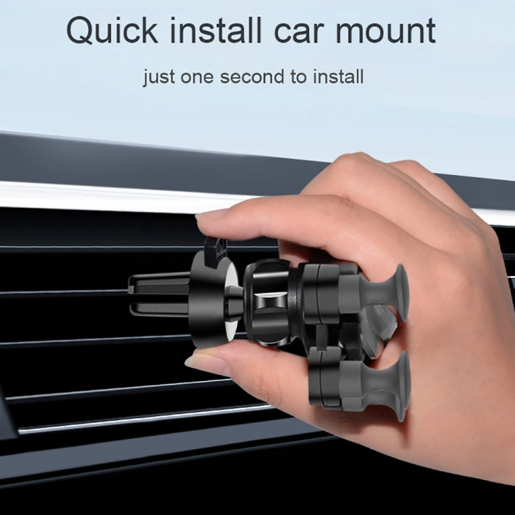 Car Air Outlet Six-claw Gravity Mobile Phone Holder Bracket (Red)
