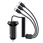 Universal Car 3 in 1 Quick Charger Dual Port USB Charger Power Outlet Adapter, Cable Length: 55cm