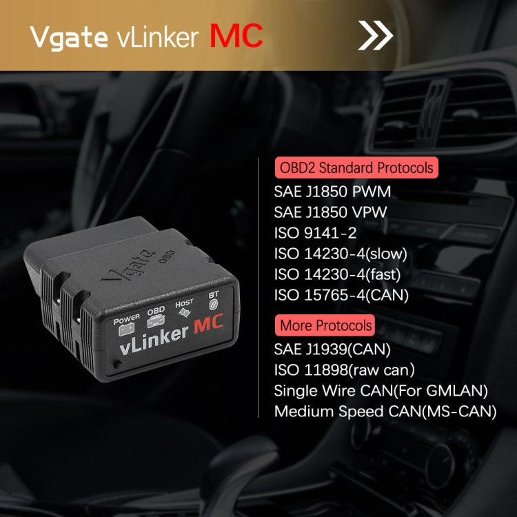 Vgate VLINKER MC V2.2 Bluetooth 3.0 Car OBD Fault Diagnosis Detector
