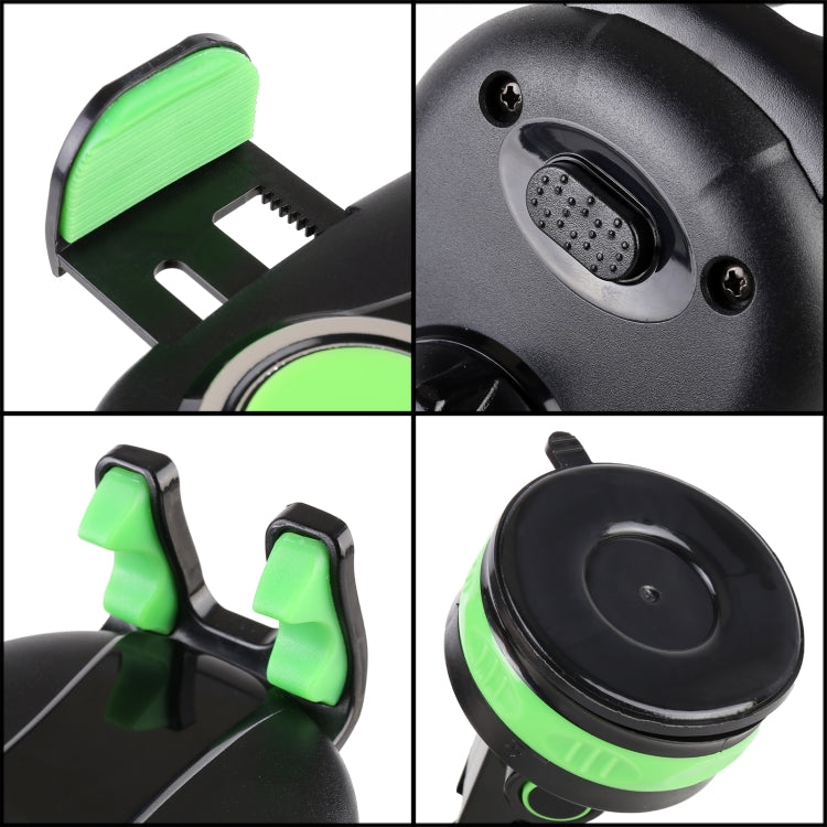 ZP-X0466 Car 360 Degree Rotating Telescopic Folding Round Suction Cup Mobile Phone Holder(Green)