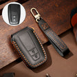 Hallmo Car Cowhide Leather Key Protective Cover Key Case for Toyota Corolla 2018 2-button(Black) - Car Key Cases by Hallmo | Online Shopping South Africa | PMC TechLife | Buy Now Pay Later Mobicred