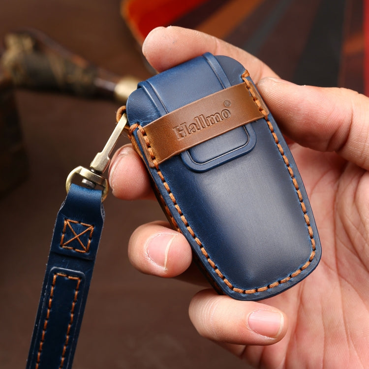 Hallmo Car Cowhide Leather Key Protective Cover Key Case for Haval H6(Brown)