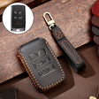 Hallmo Car Cowhide Leather Key Protective Cover Key Case for Land Rover Discovery 5 B Style(Black) - Car Key Cases by Hallmo | Online Shopping South Africa | PMC TechLife | Buy Now Pay Later Mobicred