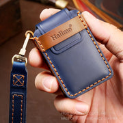Hallmo Car Cowhide Leather Key Protective Cover Key Case for Mazda Axela 3-button(Brown)