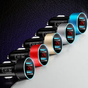 JMG-C016A 5 PCS 5V 3.1A Car Dual USB Charger with LED Display(Blue)