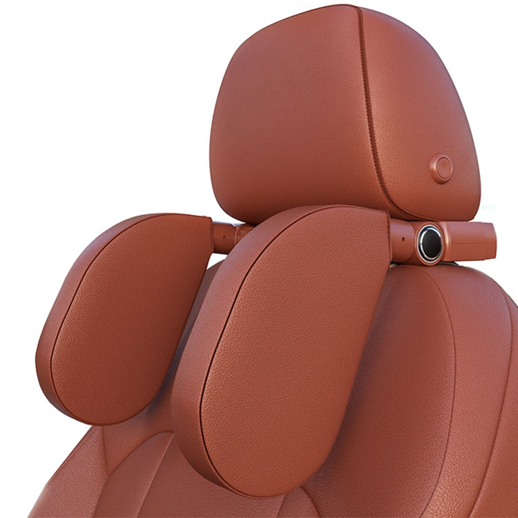 A05 Adjustable Car Auto U-shaped Memory Foam Neck Rest Cushion Seat Pillow with Hook & Mobile Phone Holder (Brown)