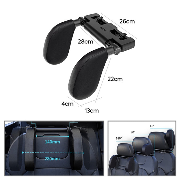 A05 Adjustable Car Auto U-shaped Memory Foam Neck Rest Cushion Seat Pillow with Hook & Mobile Phone Holder (Black)
