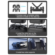 A05 Adjustable Car Auto U-shaped Memory Foam Neck Rest Cushion Seat Pillow with Hook & Mobile Phone Holder (Black)