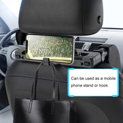 A05 Adjustable Car Auto U-shaped Memory Foam Neck Rest Cushion Seat Pillow with Hook & Mobile Phone Holder (Brown)