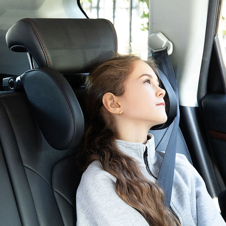 A05 Adjustable Car Auto U-shaped Memory Foam Neck Rest Cushion Seat Pillow with Hook & Mobile Phone Holder (Brown)
