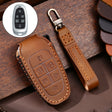Hallmo Car Cowhide Leather Key Protective Cover Key Case for Hyundai 6-button(Brown) - Car Key Cases by Hallmo | Online Shopping South Africa | PMC TechLife | Buy Now Pay Later Mobicred