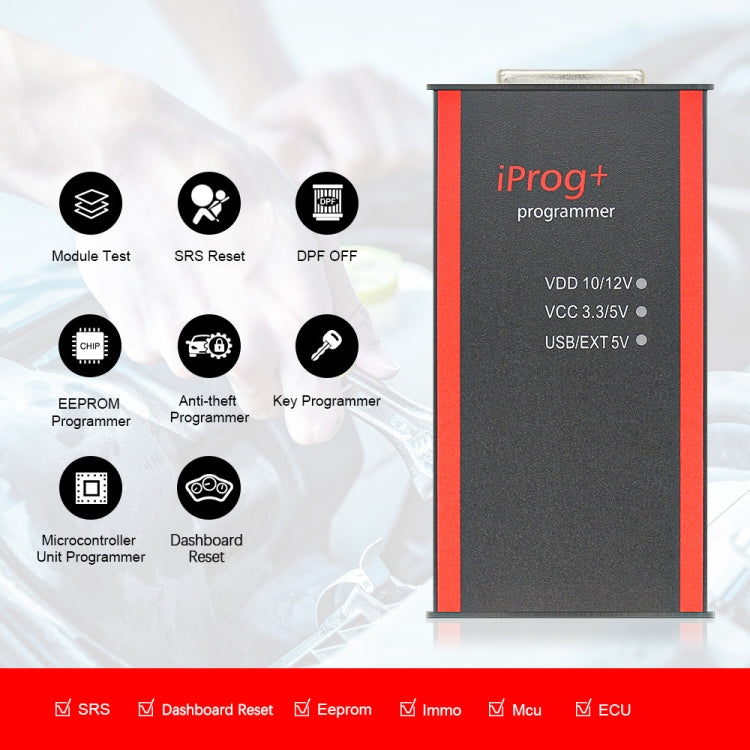 12V Iprog+ Pro V87 Car Key Programmer ECU Tool