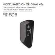 Hallmo Car Cowhide Leather Key Protective Cover for Volkswagen Golf 8(Brown)
