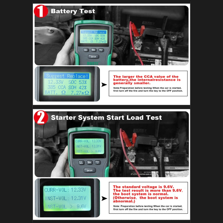 DUOYI DY2015A Car 12V 24V Digital CCA Load Battery Charging Digital Capacity Tester