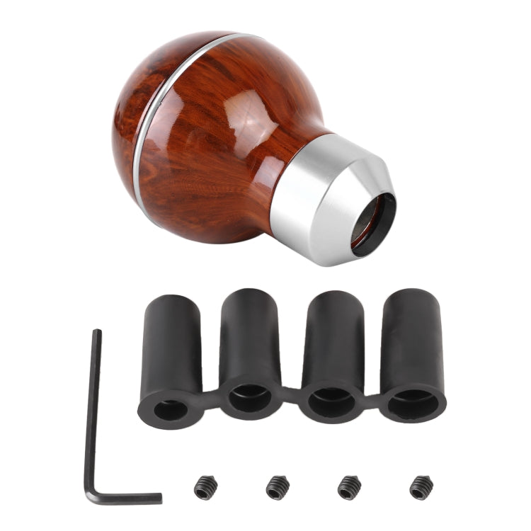 Universal Car Wood Texture Metal Gear Shift Knob (Silver)