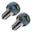 2pcs 4 in 1 USB PD20W+QC3.0+2.4A Digital Display Car Fast Charger - Car Charger by PMC TechLife | Online Shopping South Africa | PMC TechLife