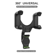 Car Rear Mirror Navigation Phone Holder (Black)