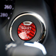 Car Carbon Fiber Engine Start Button Decorative Cover Trim for Nissan / Infiniti (Red)