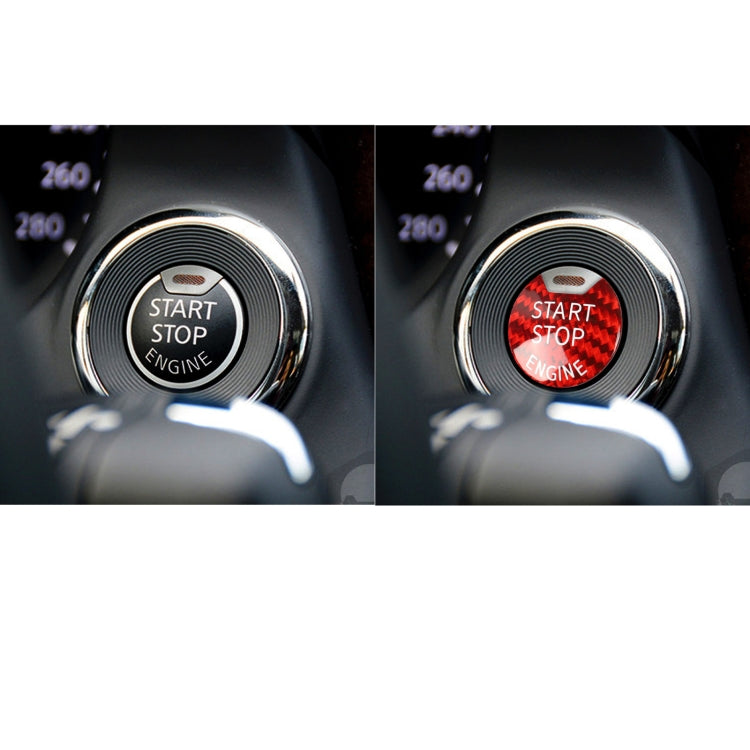 Car Carbon Fiber Engine Start Button Decorative Cover Trim for Nissan / Infiniti (Red)