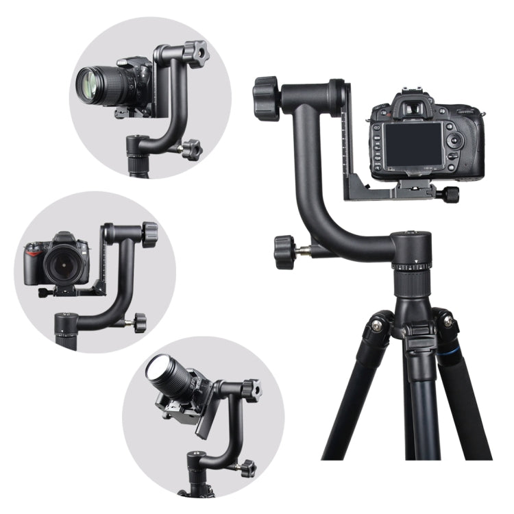 YELANGU Horizontal 360 Degree Gimbal Tripod Head for Home DV and SLR Cameras(Black)