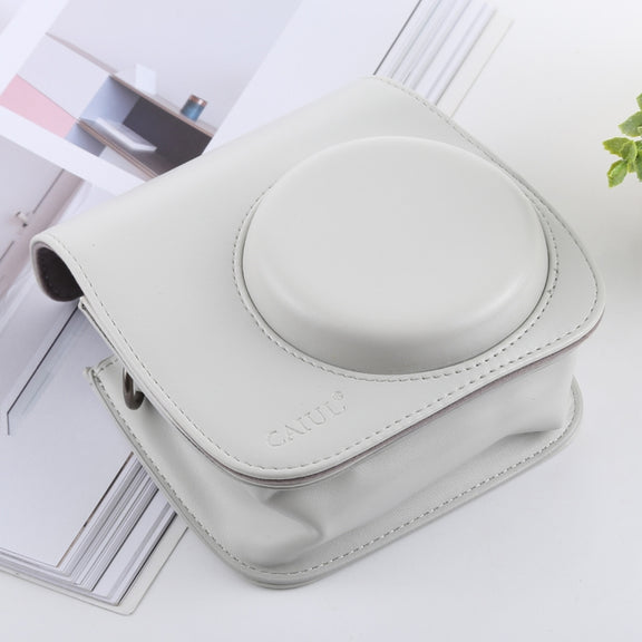 Retro Style Full Body Camera PU Leather Case Bag with Strap for FUJIFILM instax mini 9 / mini 8+ / mini 8(White)