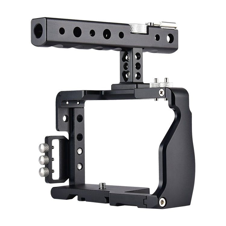 YELANGU C6 Camera Video Cage Handle Stabilizer for Sony A6000 / A6300 / A6500 / A6400(Black)