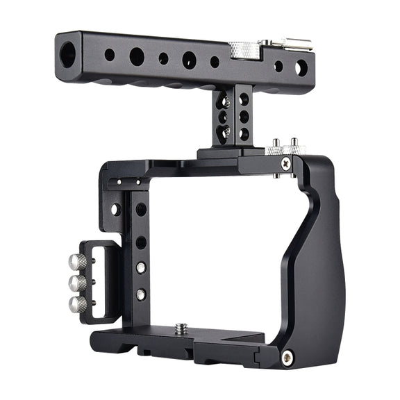 YELANGU C6 Camera Video Cage Handle Stabilizer for Sony A6000 / A6300 / A6500 / A6400(Black)