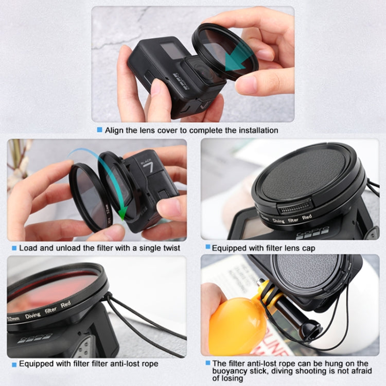RUIGPRO for GoPro HERO 7/6 /5 Professional 52mm CPL Lens Filter with Filter Adapter Ring & Lens Cap