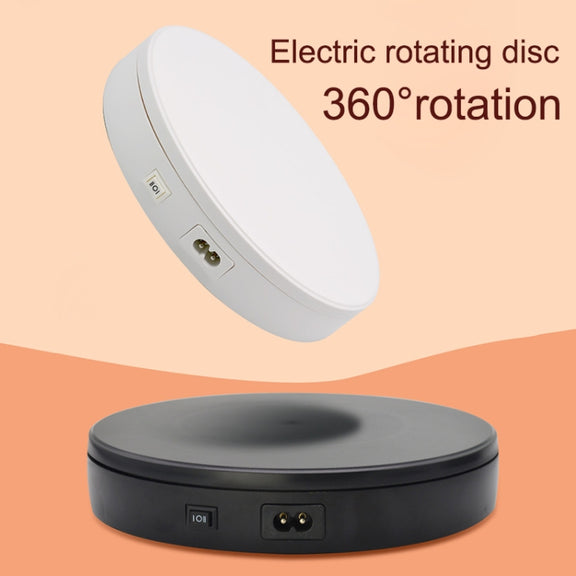 22cm Electric Rotating Turntable Display Stand Live Video Shooting Props Turntable Jewelry Shoes Display Platform, US Plug(White)
