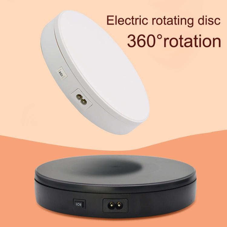 22cm Electric Rotating Turntable Display Stand Live Video Shooting Props Turntable Jewelry Shoes Display Platform, US Plug(White)