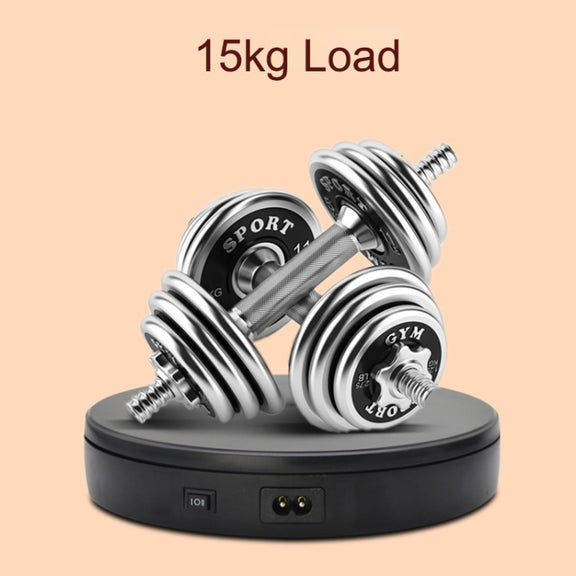 22cm Electric Rotating Turntable Display Stand Live Video Shooting Props Turntable Jewelry Shoes Display Platform, US Plug(White)