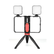 YELANGU PC203 YLG1801C Vlogging Live Broadcast LED Selfie Light Smartphone Video Rig Handle Stabilizer Plastic Bracket Tripod Kits