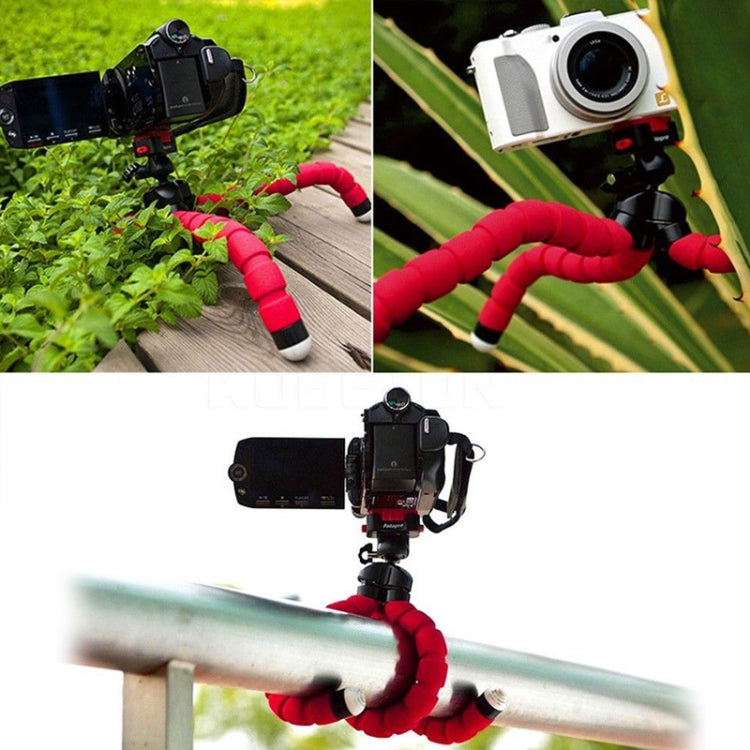Mini Octopus Flexible Foam Tripod Holder with Phone Clamp & Remote Control(Black)