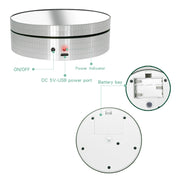 12cm 360 Degree Rotating Turntable Mirror Electric Display Stand Video Shooting Props Turntable, Load: 3kg (Silver)