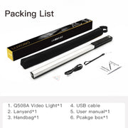 LUXCeO Q508A 8 Color Photo LED Stick Video Light Water-resistant Handheld LED Fill Light Flash Lighting Lamp with Remote Control