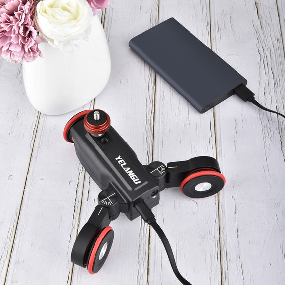 YELANGU L5 Electric Track Slider 3-Wheel Rolling Dolly Car, Load: 3kg(Black)