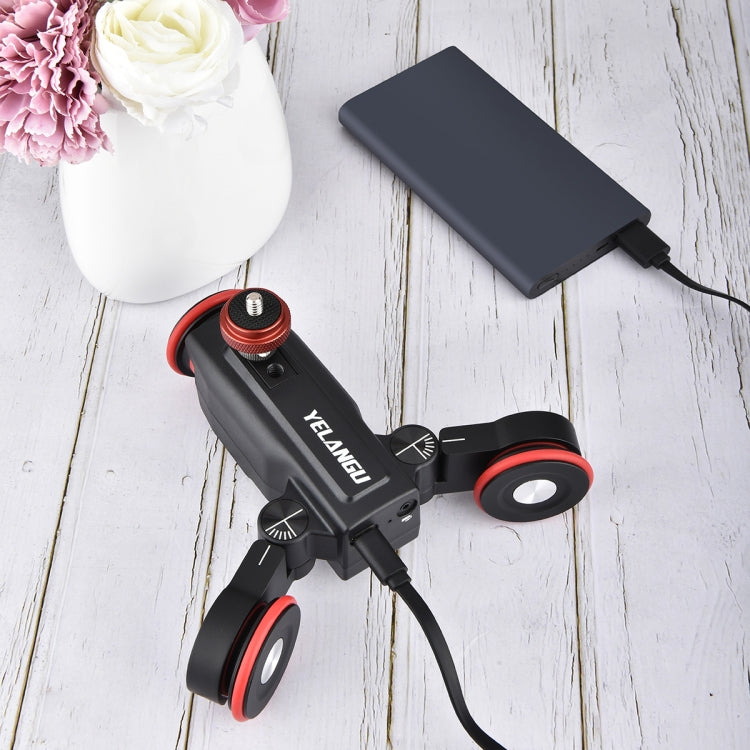 YELANGU L5 Electric Track Slider 3-Wheel Rolling Dolly Car, Load: 3kg(Black)