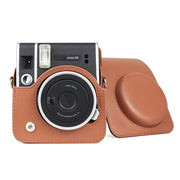 Full Body Camera Retro PU Leather Case Bag with Strap for FUJIFILM instax mini 40 (Brown)