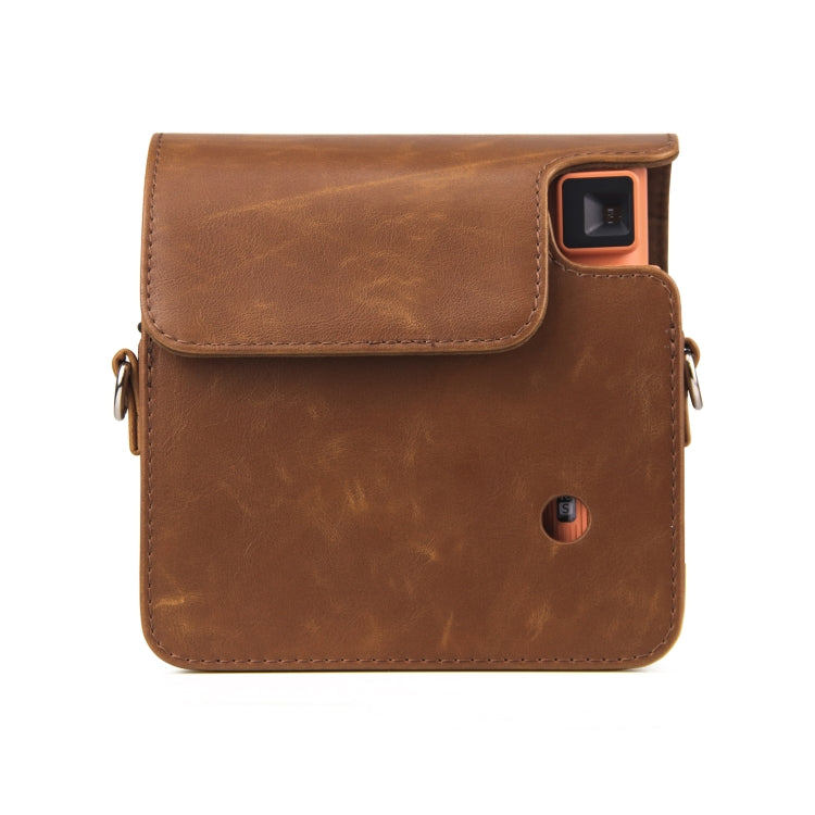 Full Body PU Leather Case Camera  Bag with Strap for FUJIFILM instax Square SQ1 (Brown)