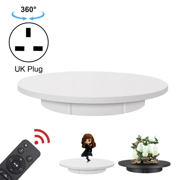 42cm Electric Rotating Display Stand Video Shooting Props Turntable, Load: 100kg, Plug-in Power, UK Plug(White)