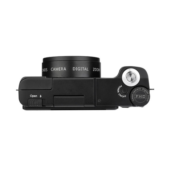 R2 2.7K Vlog Camera 4X Zoom Digital Camera with 3.0 inch Flip Screen (Black)