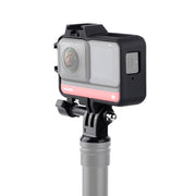 Plastic Frame Mount Protective Case Cage with Tripod Base Adapter & Long Screw & Cold Shoe Base for Insta360 One R(Black)