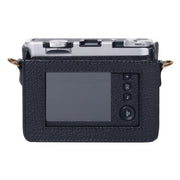 For FUJIFILM instax mini Evo Full Body Camera Genuine Leather Case Bag with Strap(Black)