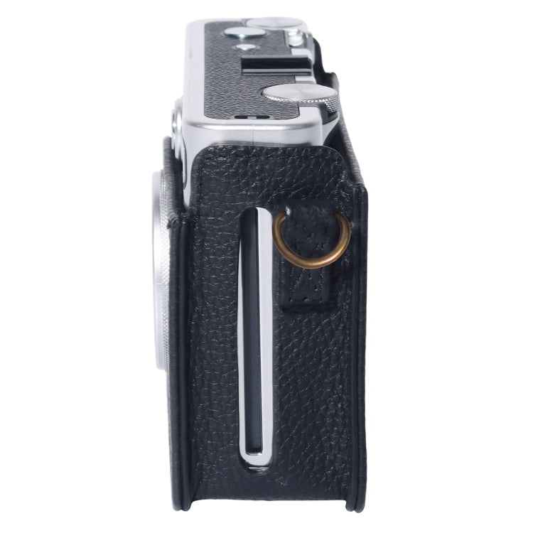 For FUJIFILM instax mini Evo Full Body Camera Genuine Leather Case Bag with Strap(Black)